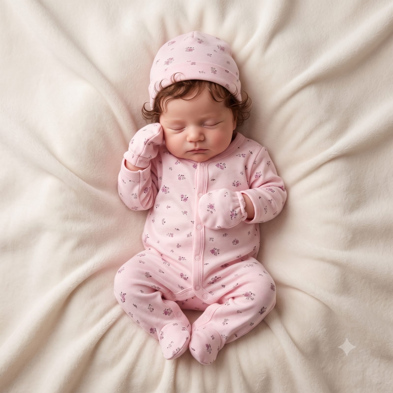 Ajuar rosado flores, little sister