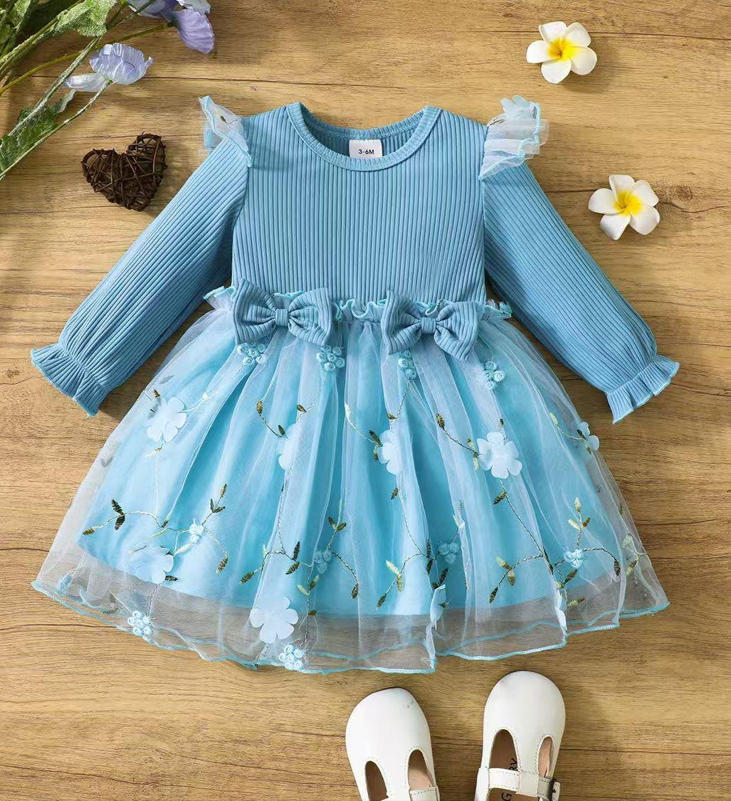 Vestido azul claro algodón y tutu - OUTLET Ultimas tallas (foto 2)