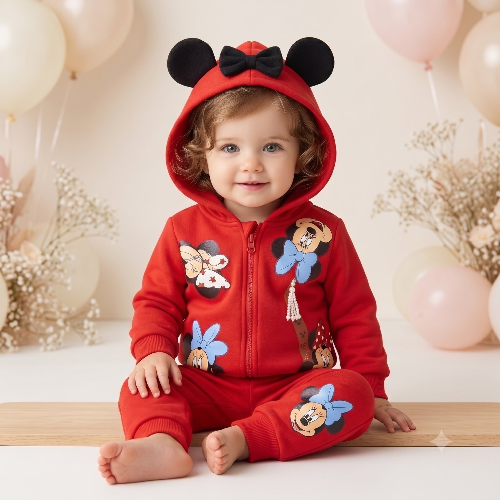 Conjunto de minnie rojo con capota