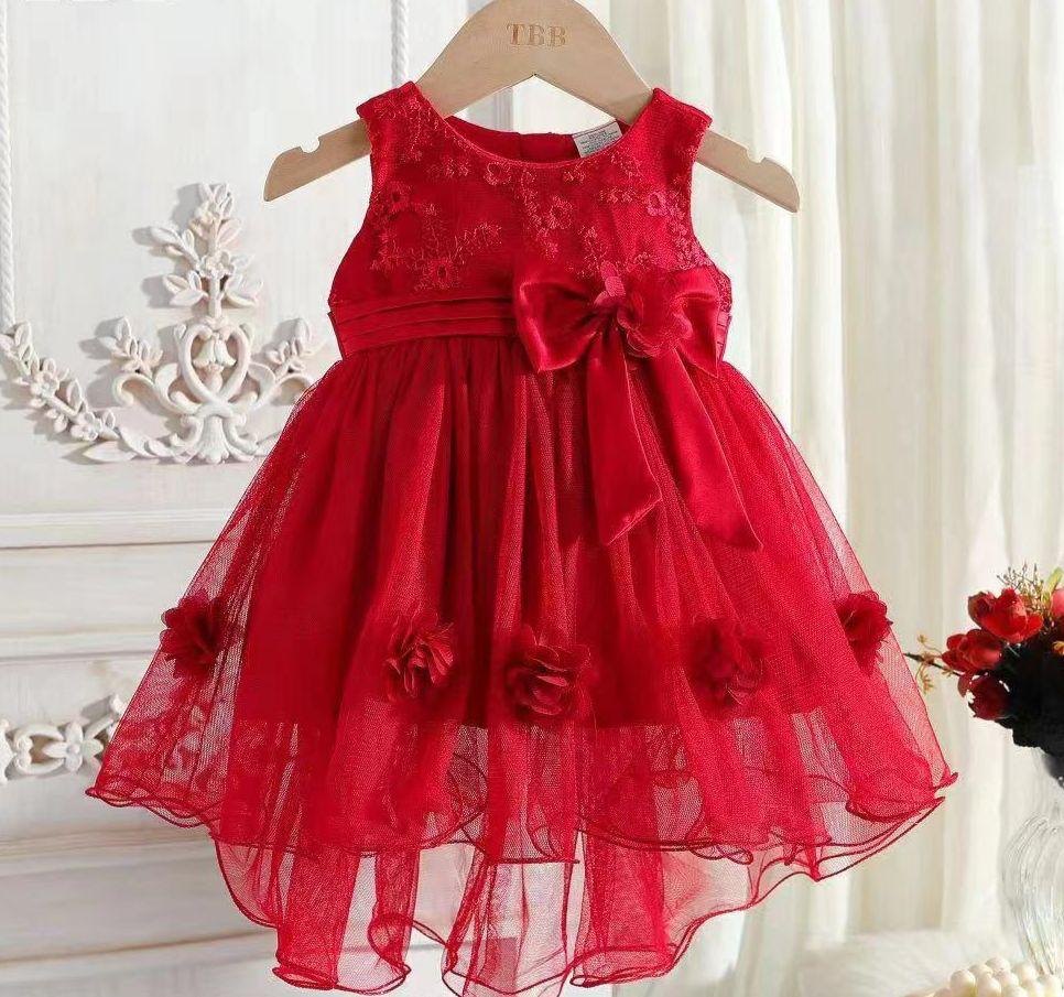Vestido rojo en tutu rosas - Vestidos Elegantes (foto 2)