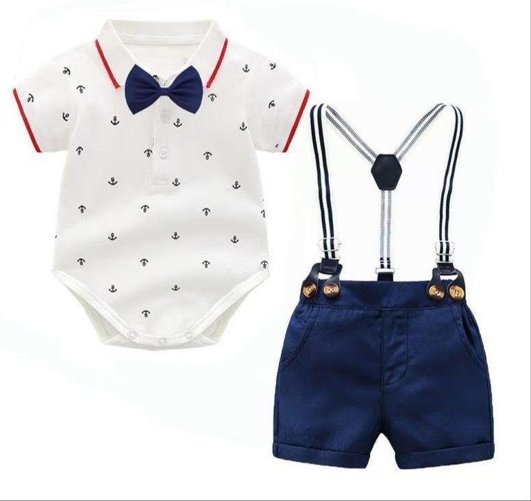 Conjunto short oscuro body blanco/bordes rojos - Conjuntos Short (foto 2)