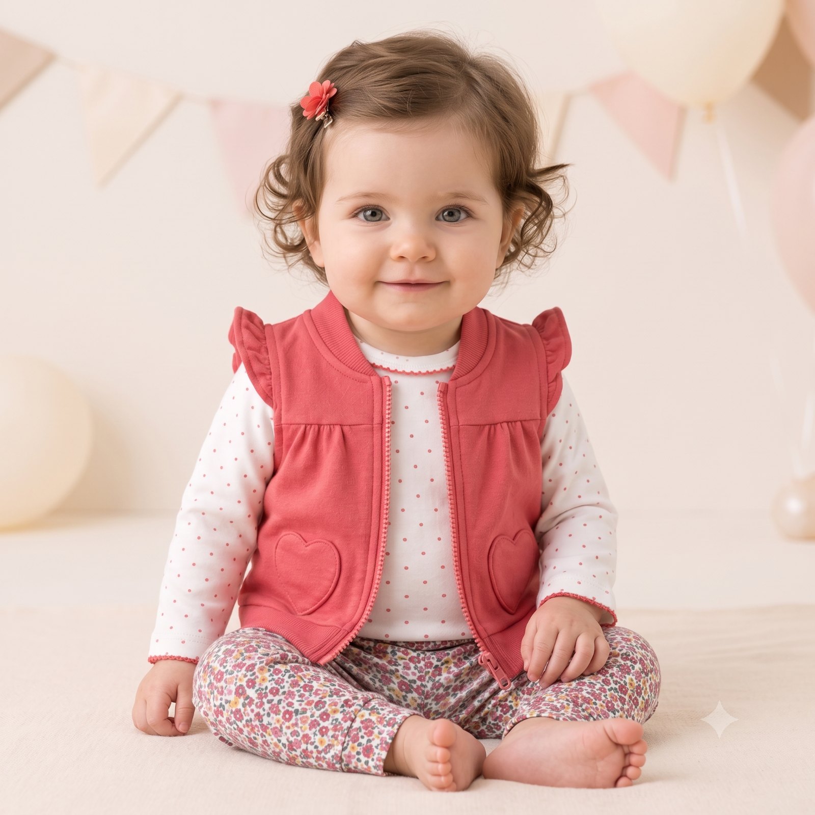 Conjunto Chaleco coral