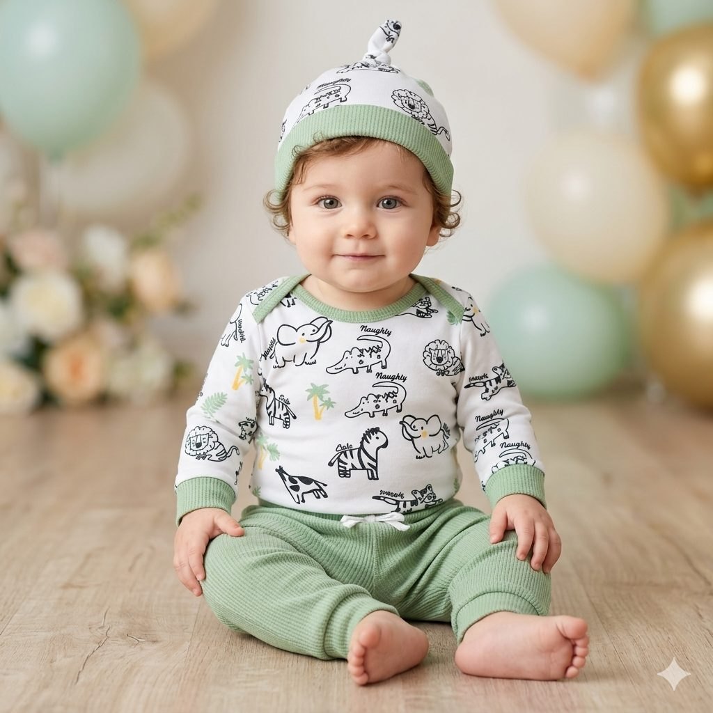 Conjunto verde dinosaurios gorrito - OUTLET Ultimas tallas (foto 3)