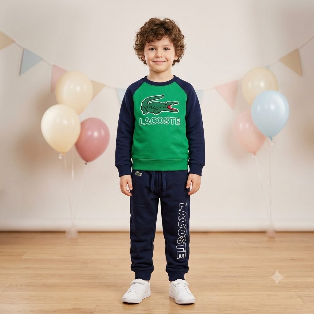 Sudadera lacoste verde/gris - Conjuntos Deportivos (foto 3)