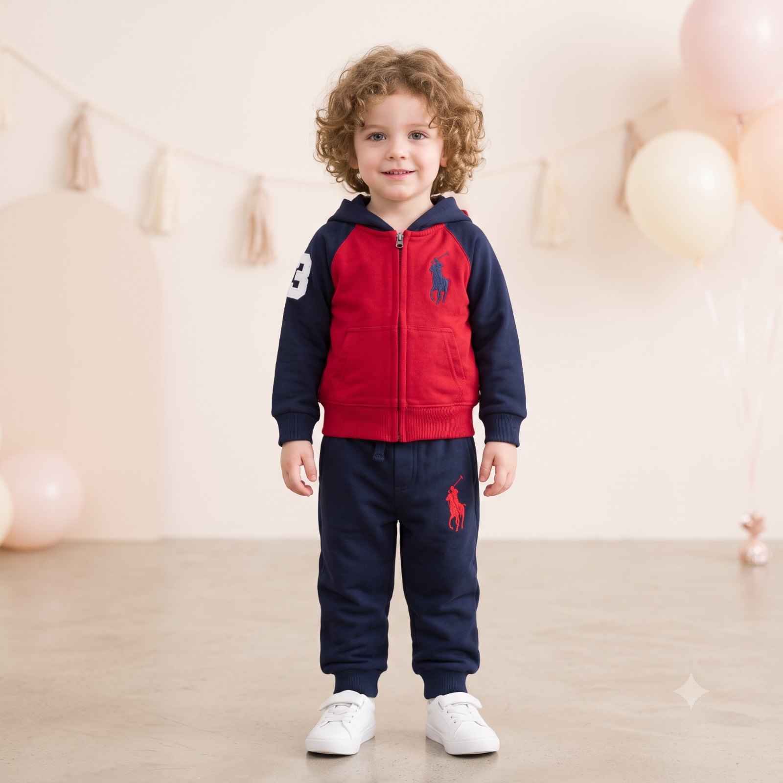 Sudadera polo con capota roja Orejitas