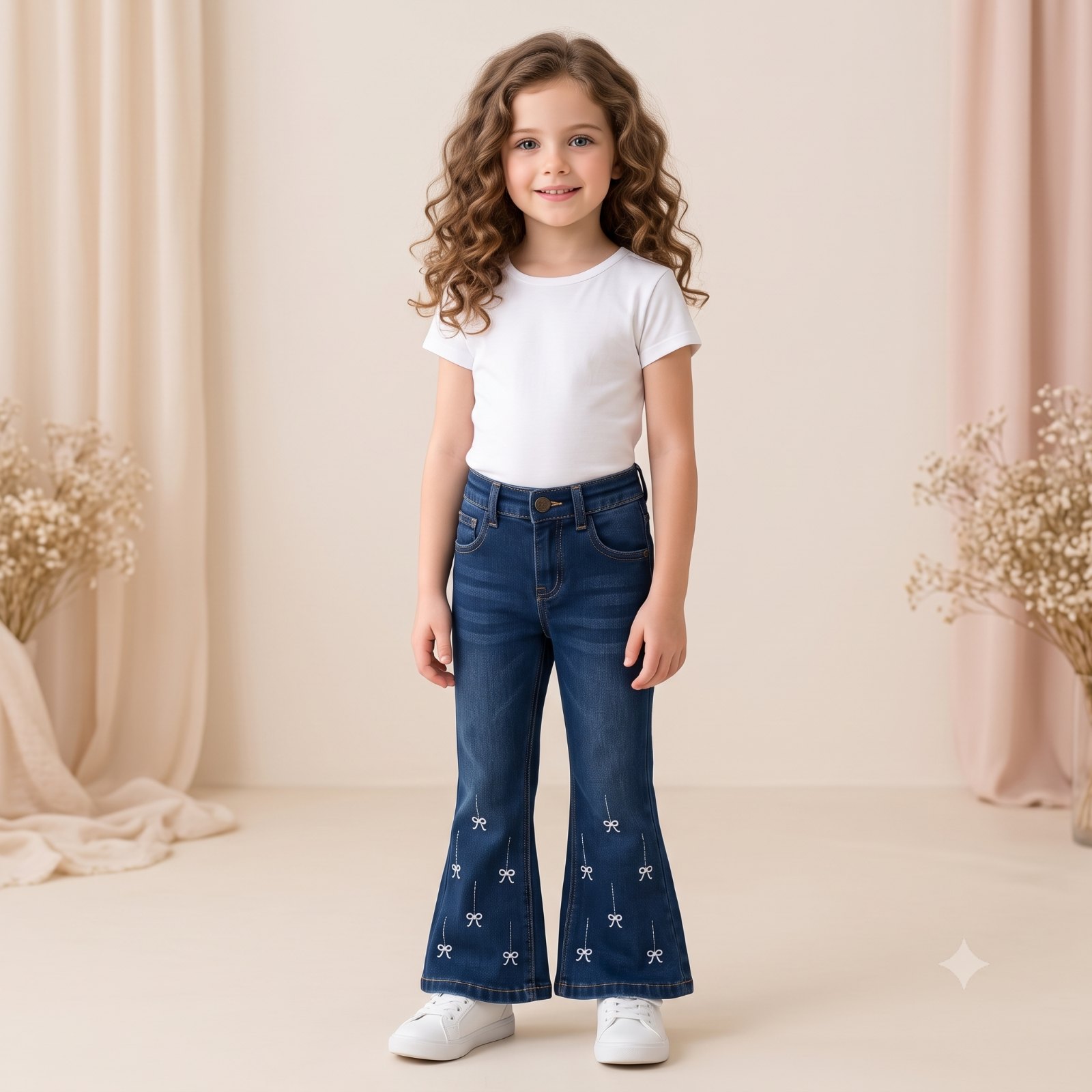 Jean bota campana con moños - Jeans