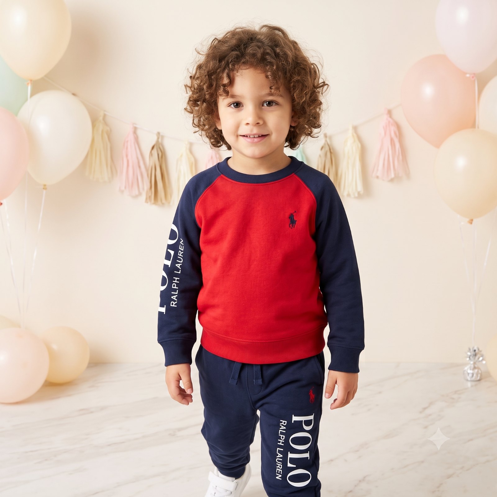 Sudadera polo cuello redondo roja