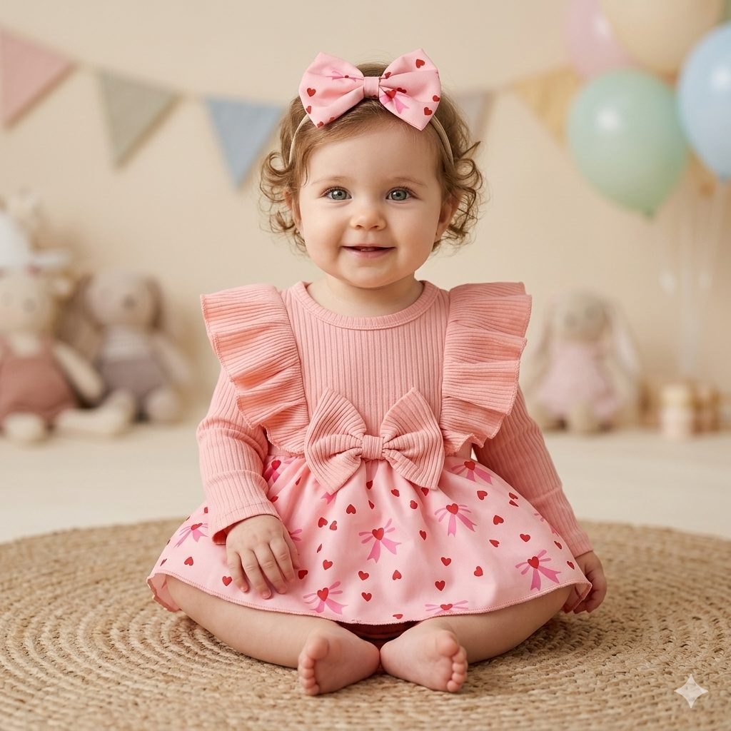 Vesrtido rosado corazones y moñitos - Vestidos (foto 5)