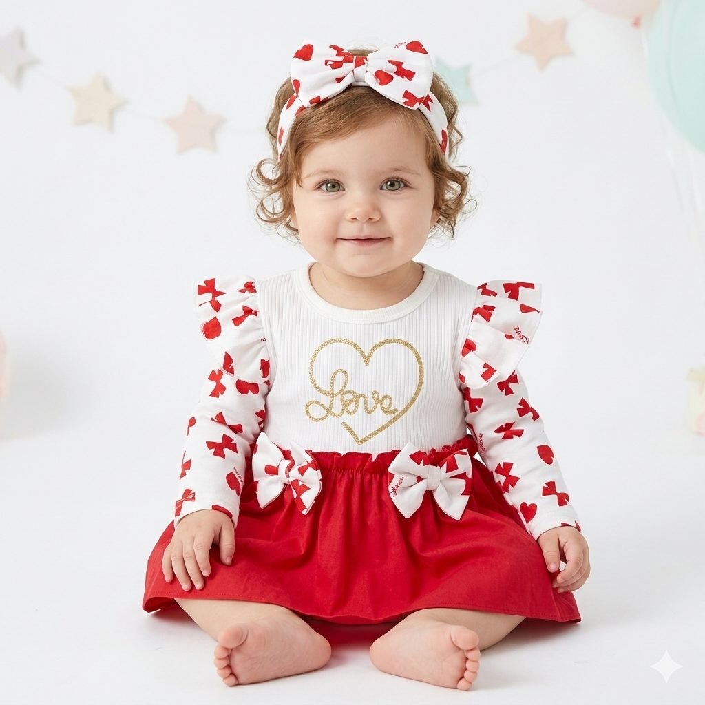 Vestido rojo/blanco corazón - Vestidos (foto 2)