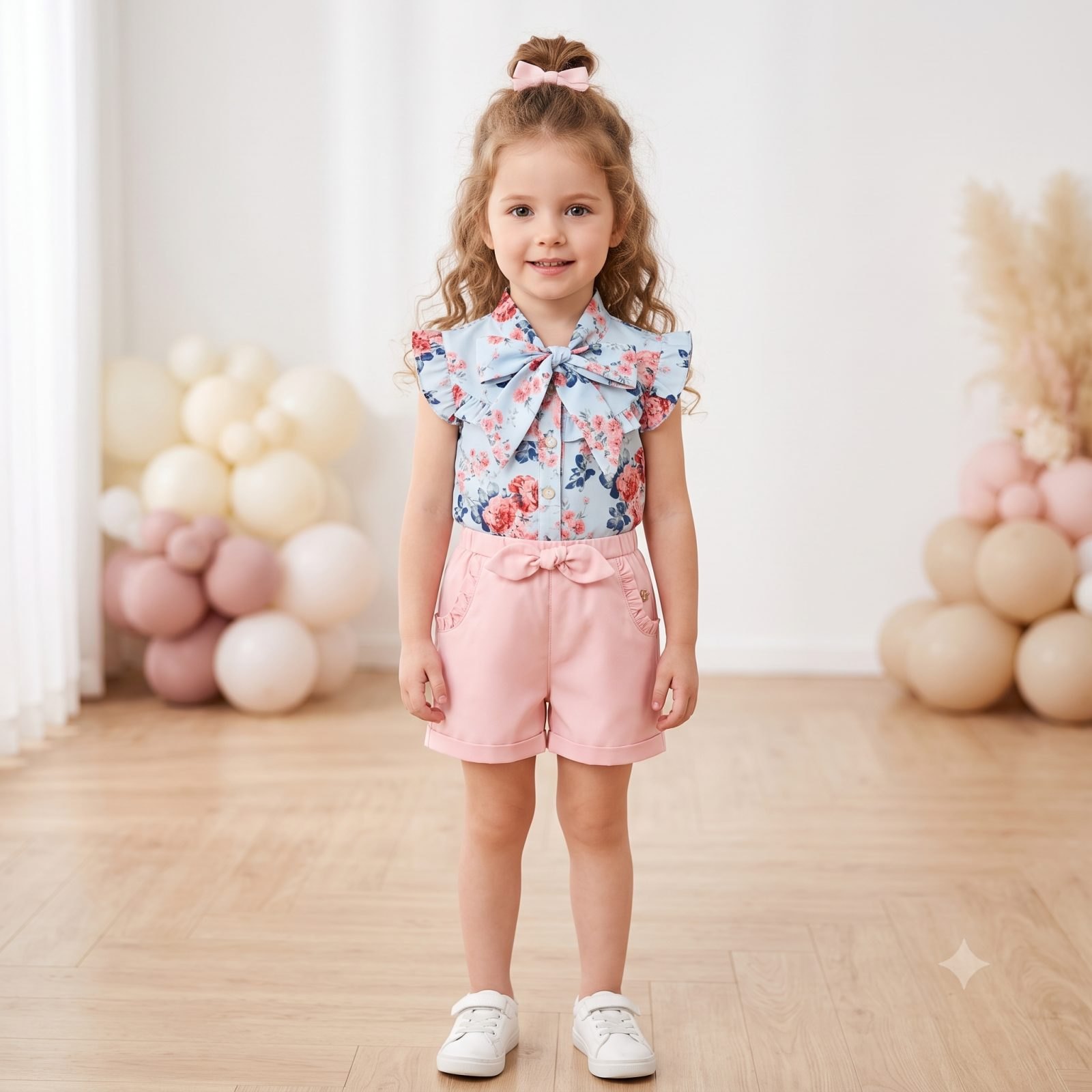 Conjunto Short Blusa manga sisa flores - Conjuntos Set x3 (foto 3)