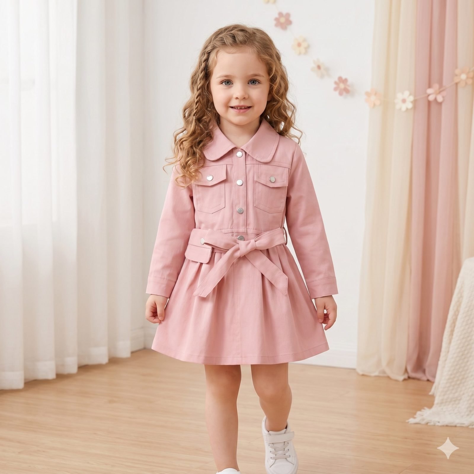 Vestido rosado manga larga - Vestidos (foto 2)