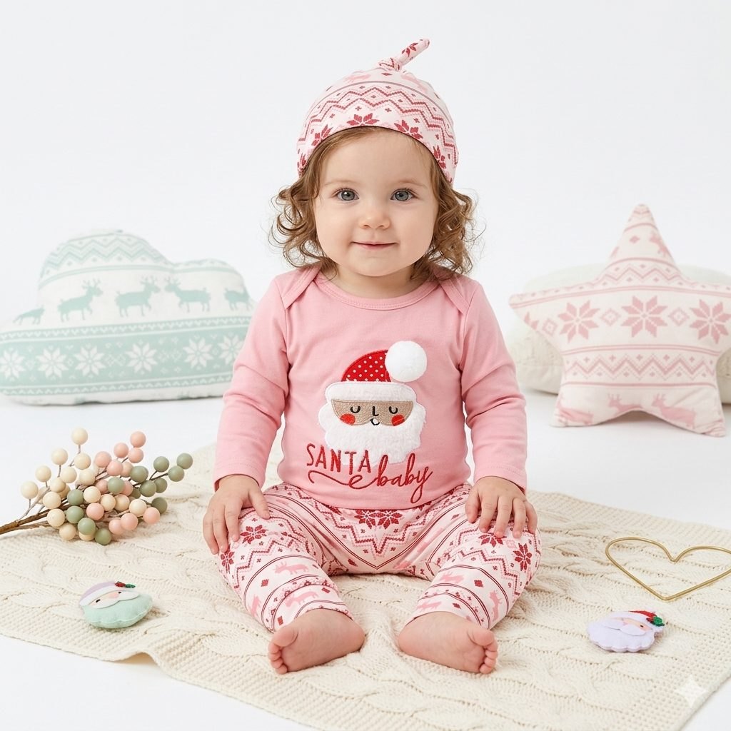 Conjunto rosado navidad