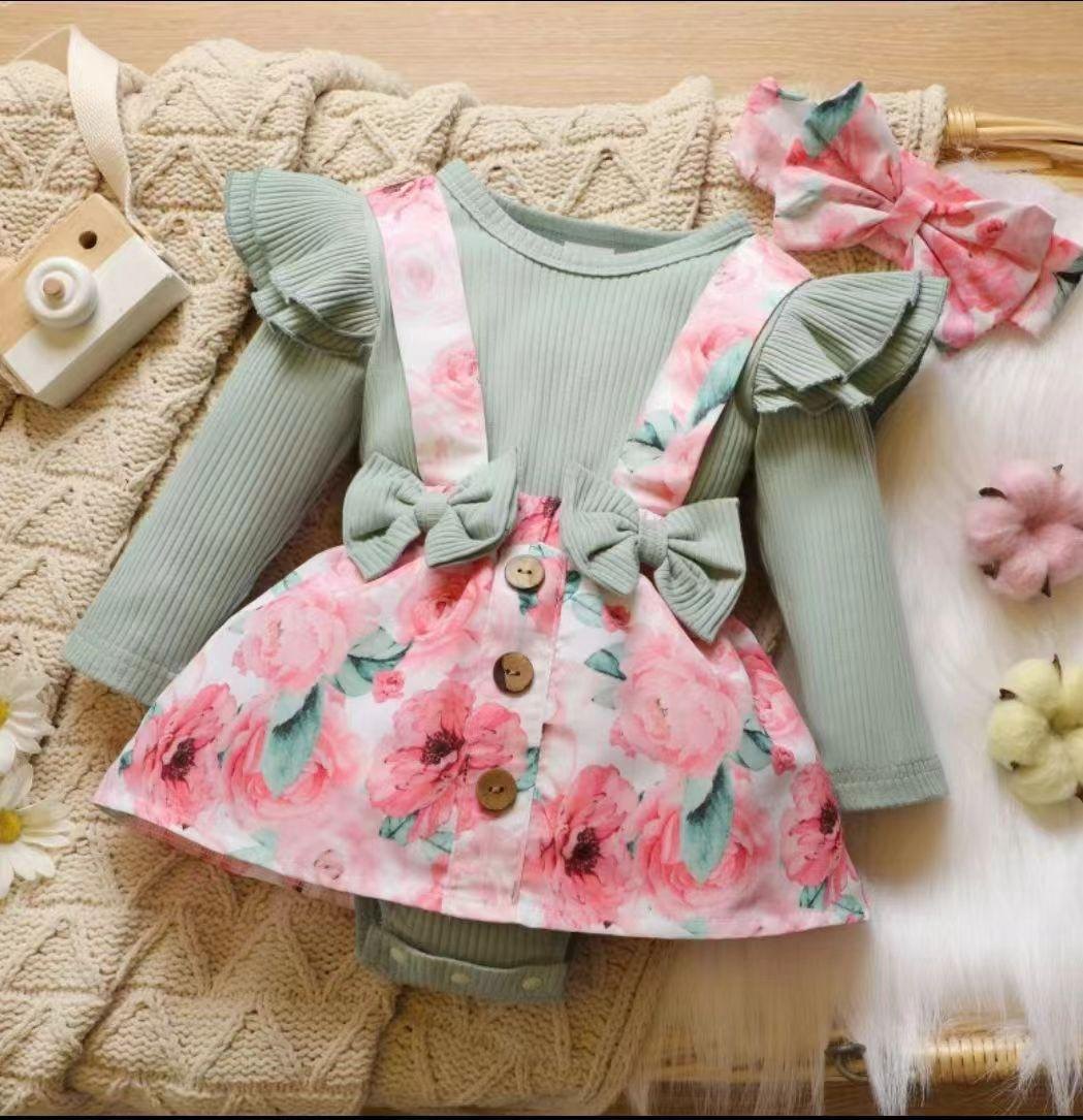 Vestido verde con rosas - Vestidos (foto 2)