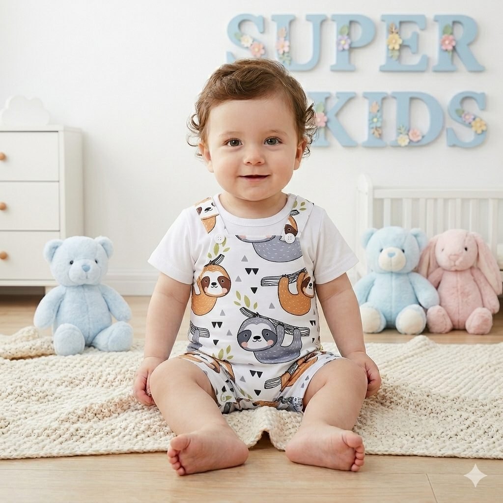 Mameluco blanco koalas short