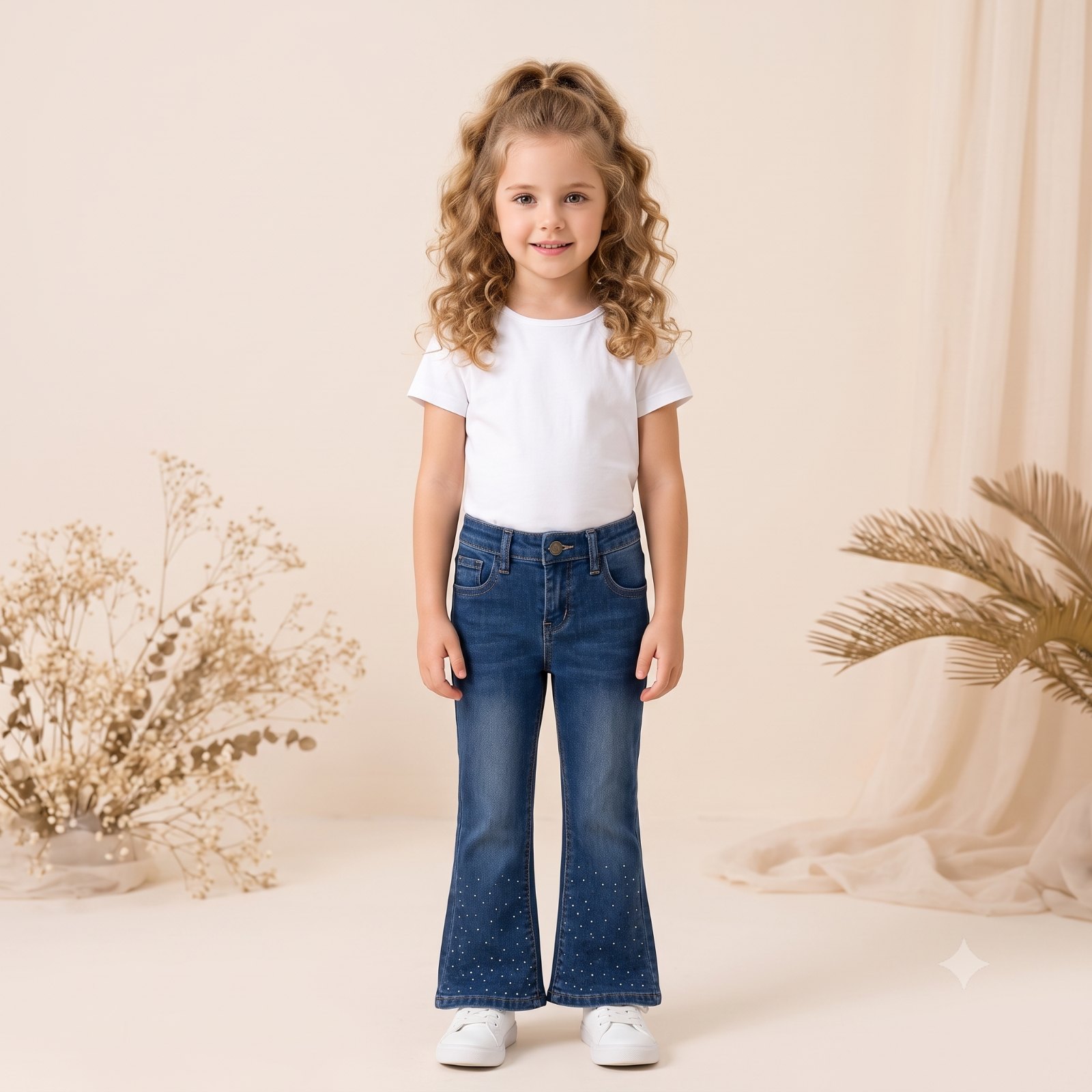 Jean bota campana con perlitas - Jeans
