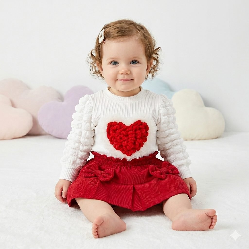 Conjunto rojo blusa corazon - Conjuntos Falda (foto 3)
