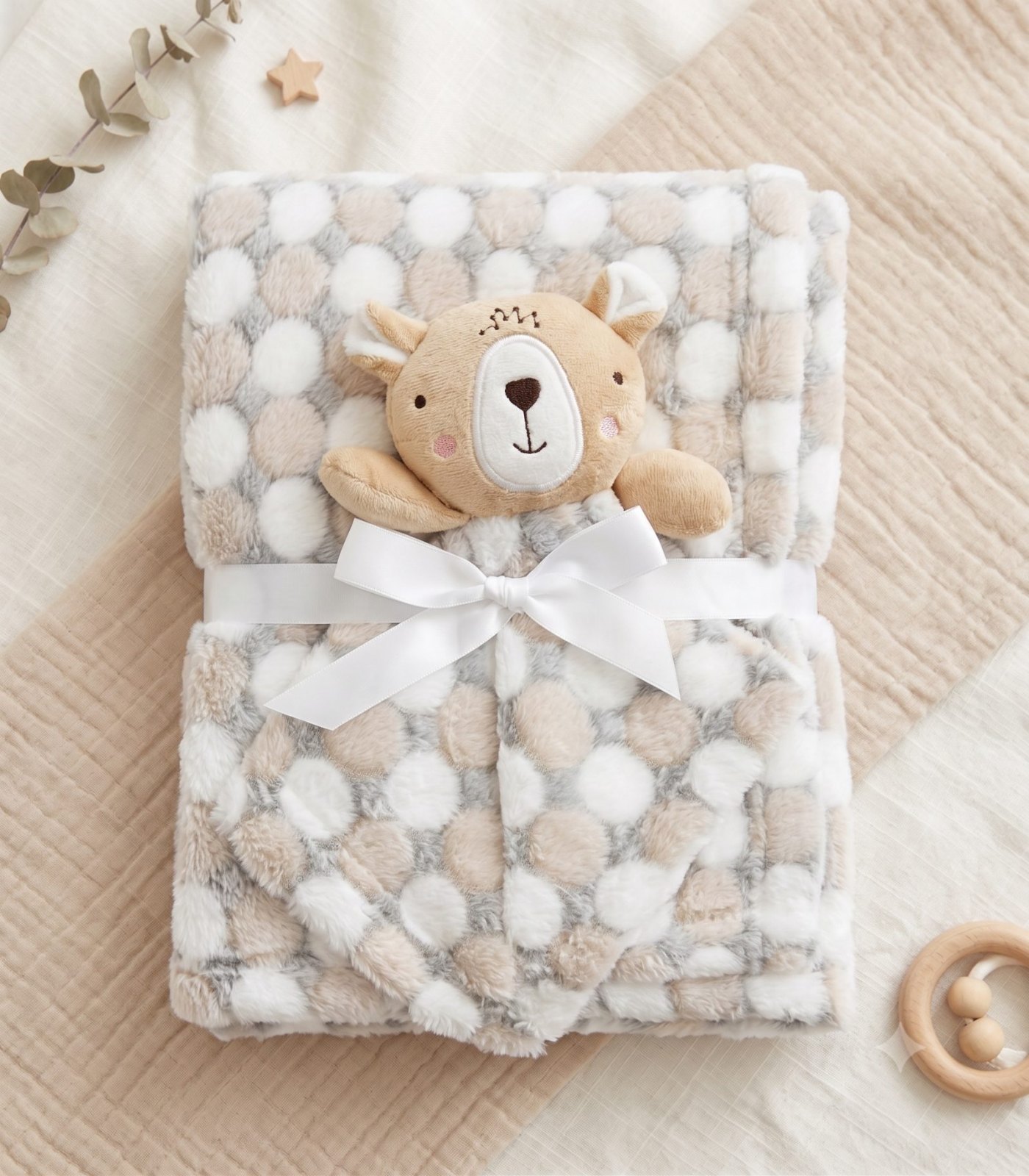 Cobija Apego koala Beige/blanco