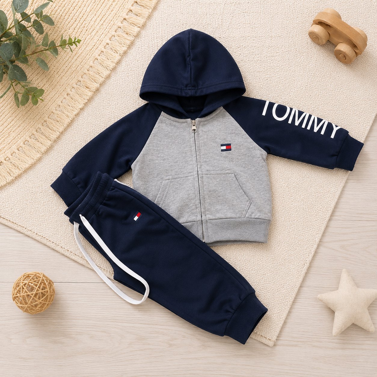Sudadera Tommy azul oscuro con gris - Sudaderas (foto 2)