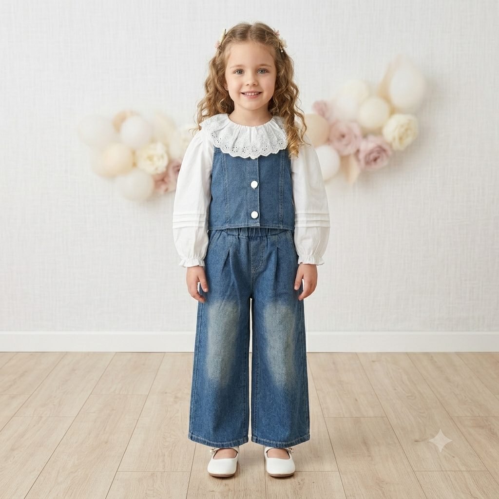 Conjunto jeans/blusa blanco - Conjuntos Set x3 (foto 2)