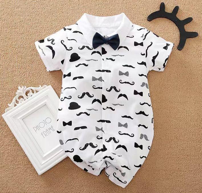 Mameluco blanco mostachos short - Mamelucos y Conjuntos Elegantes (foto 2)