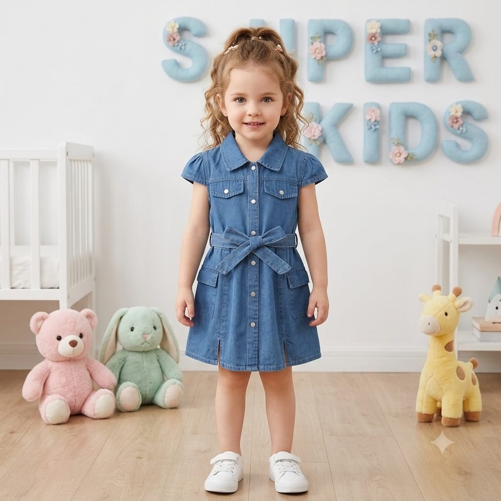 Vestido jeans manga corta