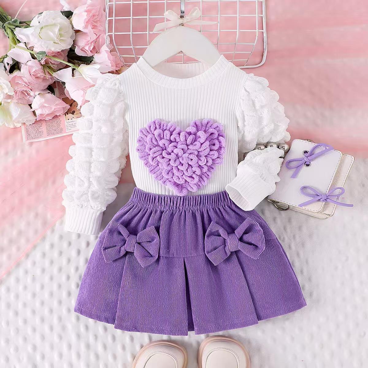 Conjunto blusa blanca corazon Iila - Conjuntos Falda (foto 2)