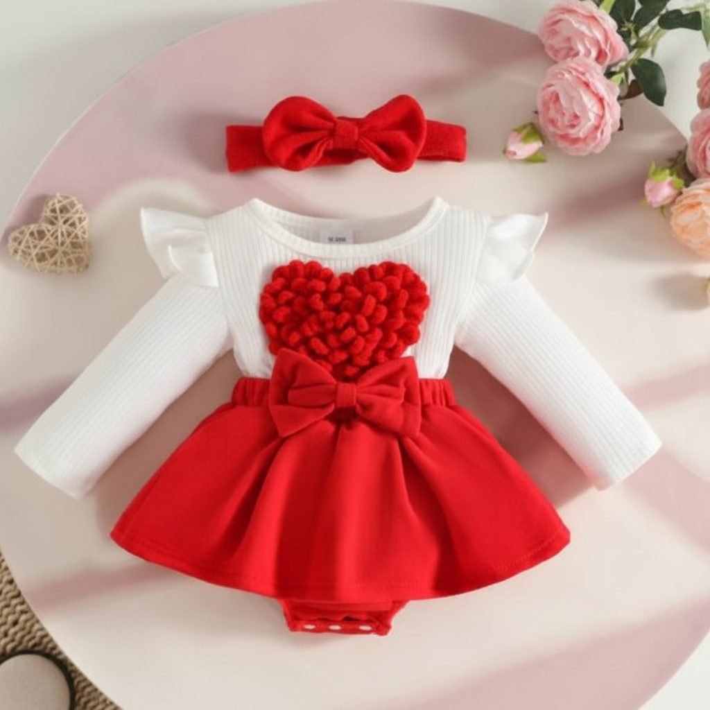Conjunto body falda corazon rojo - Conjuntos Falda (foto 3)