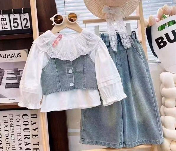 Conjunto jeans/blusa blanco - Conjuntos Set x3 (foto 3)