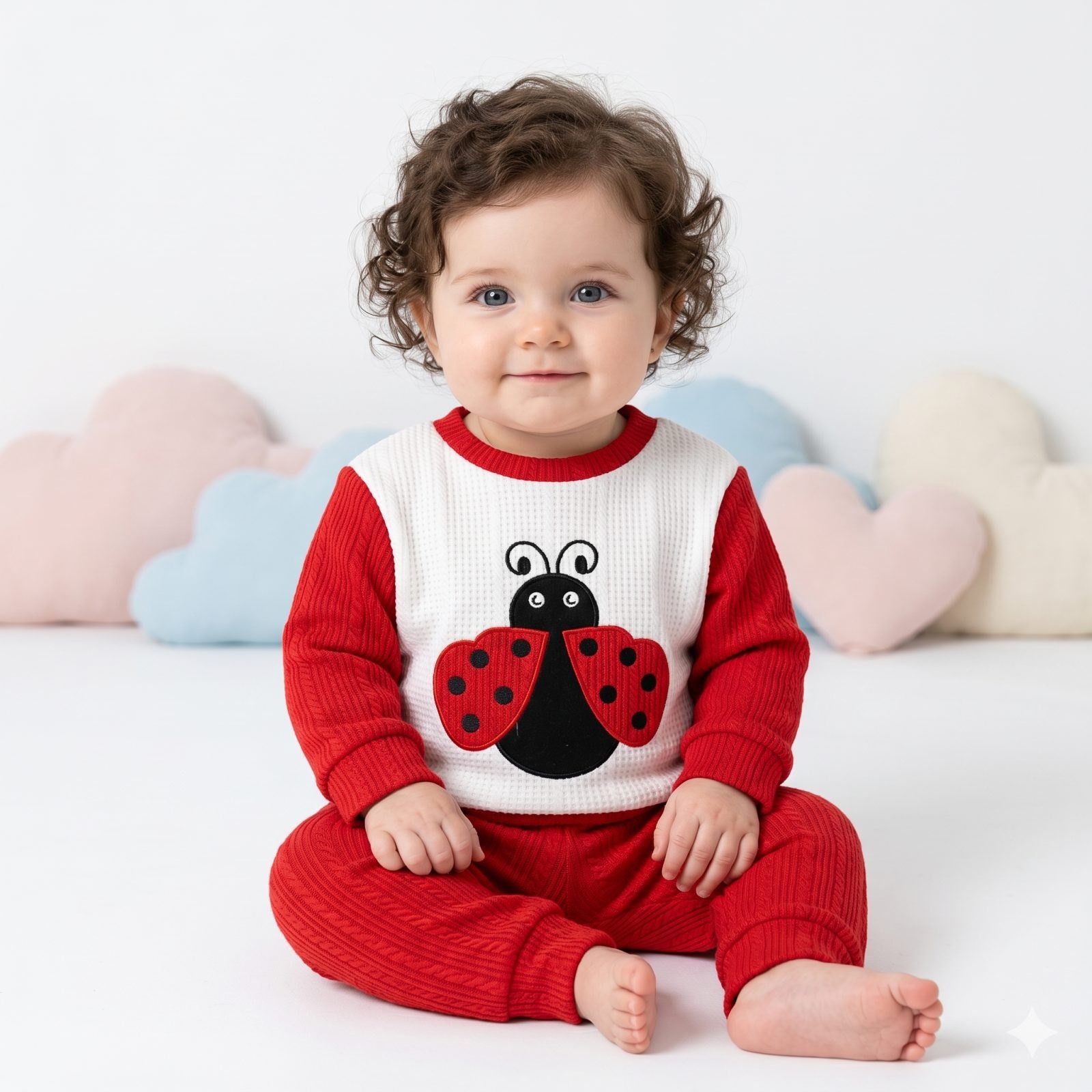 Conjunto rojo/blanco mariquita - Conjuntos pantalón