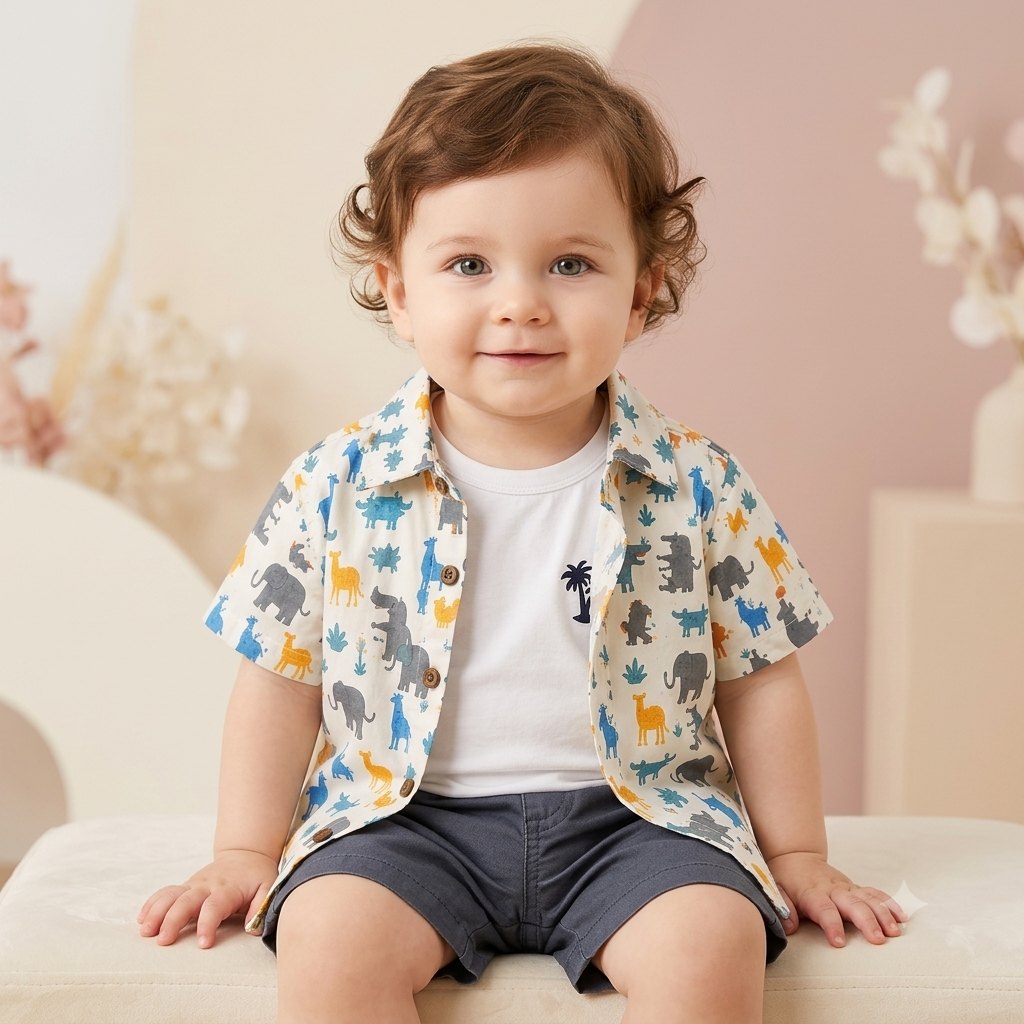 Conjunto short camisa safari