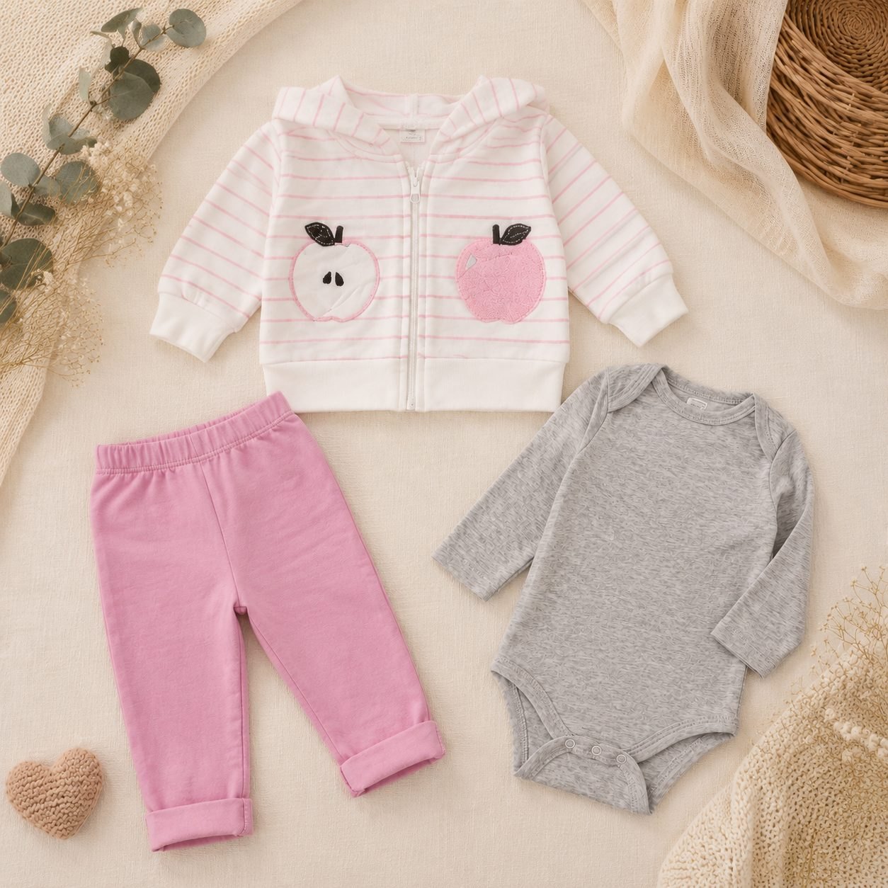 Conjunto busito rayas manzanas - Conjuntos Set x3 (foto 3)