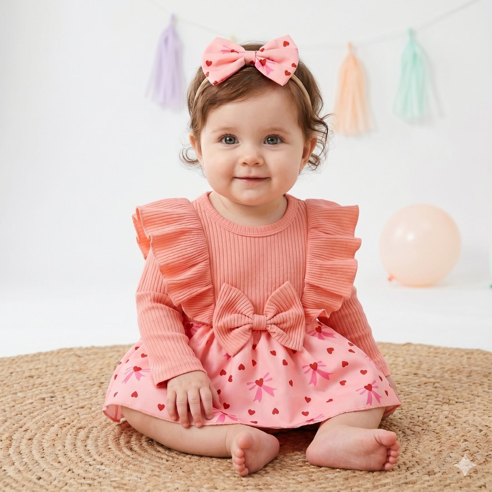 Vesrtido rosado corazones y moñitos - Vestidos (foto 3)
