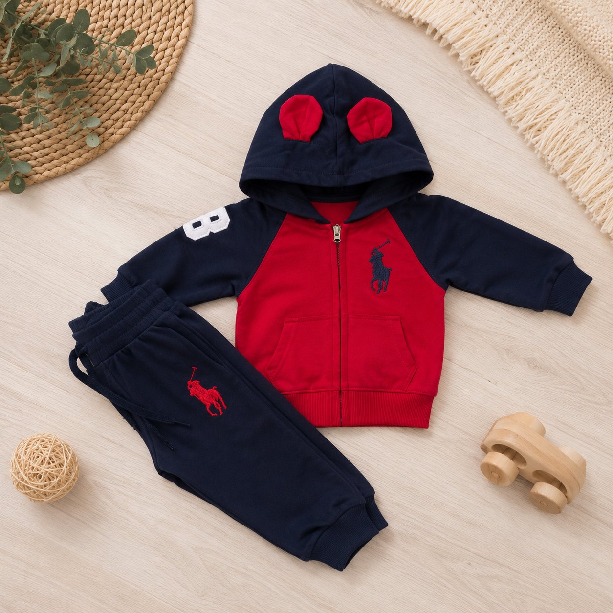 Sudadera polo con capota roja Orejitas - Sudaderas (foto 2)