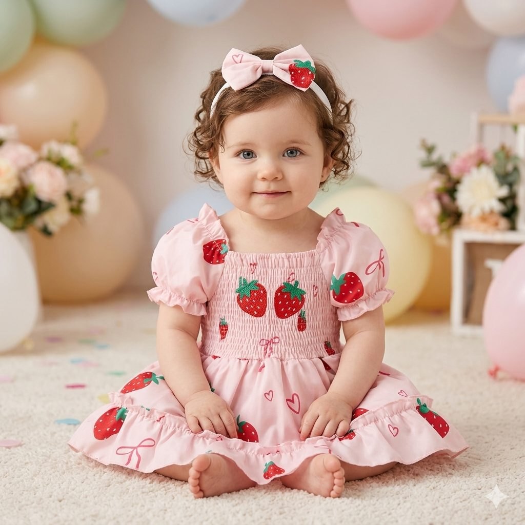 Vestido rosado fresas - Vestidos (foto 3)