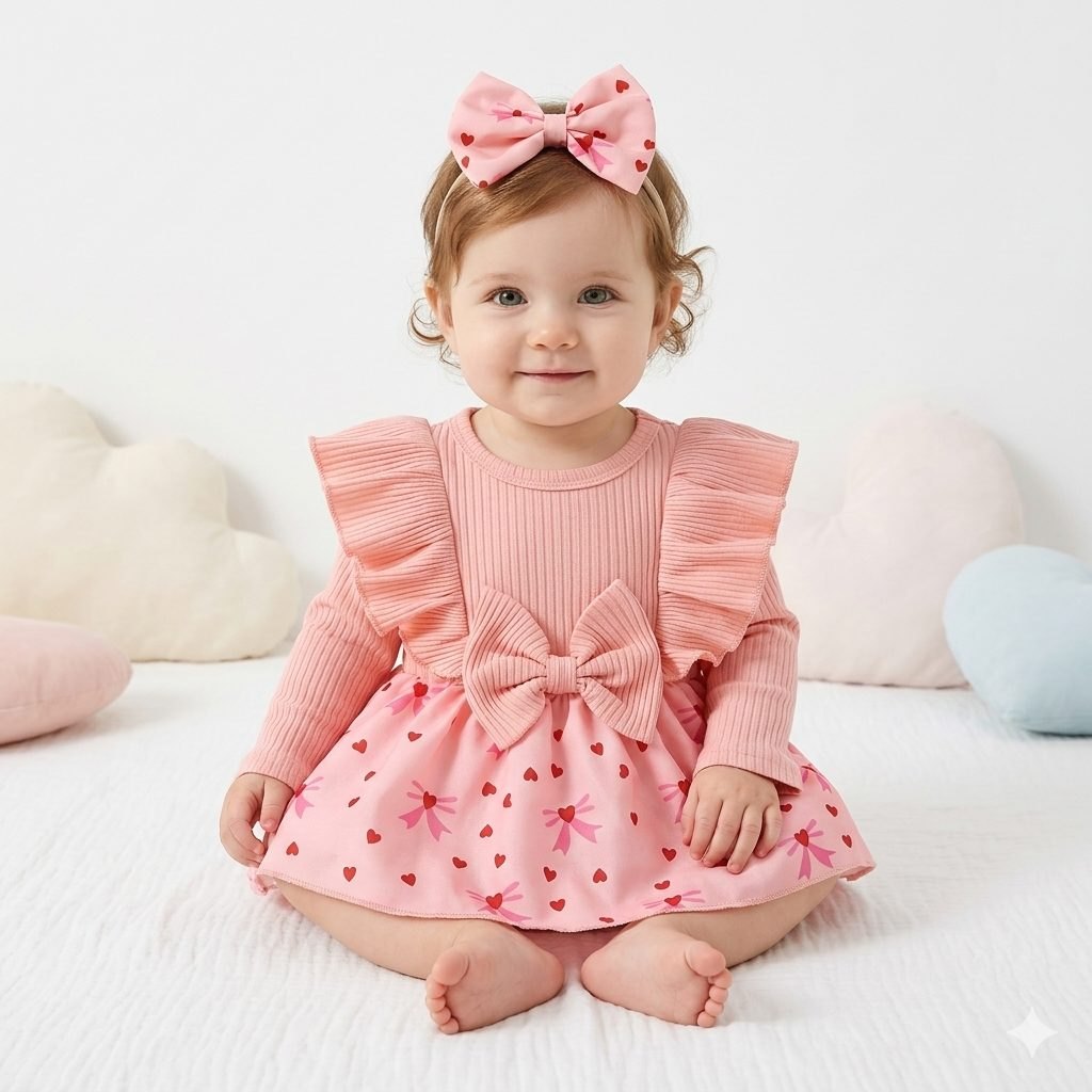 Vesrtido rosado corazones y moñitos - Vestidos (foto 4)