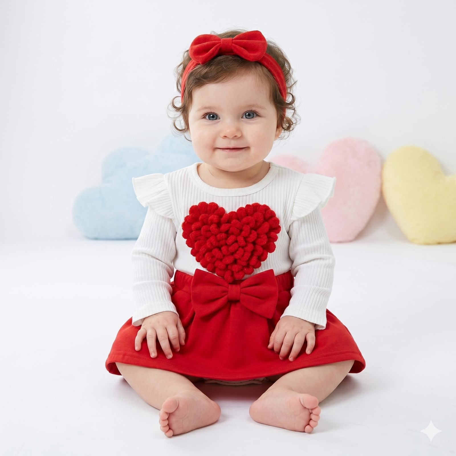 Conjunto body falda corazon rojo - Conjuntos Falda