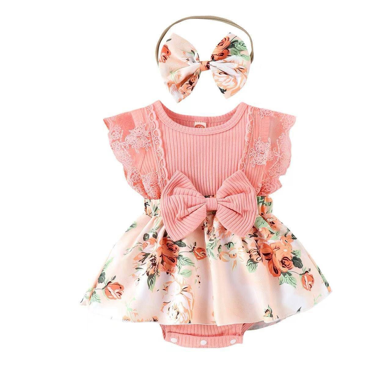 Vestido rosado con manga encaje - Vestidos (foto 2)