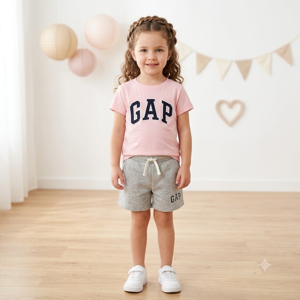 Conjunto GAP rosado gris short y buso - Conjuntos Set x3 (foto 2)