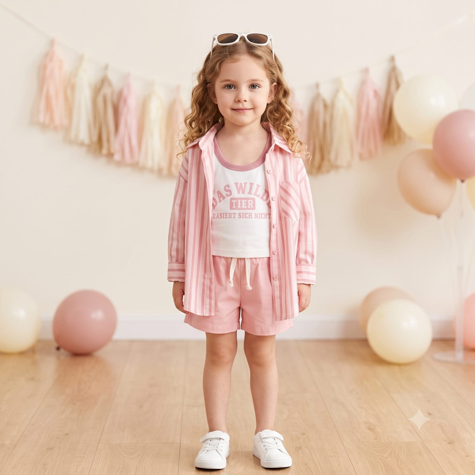 Conjunto rosado camisa rayas - Conjuntos Set x3 (foto 3)