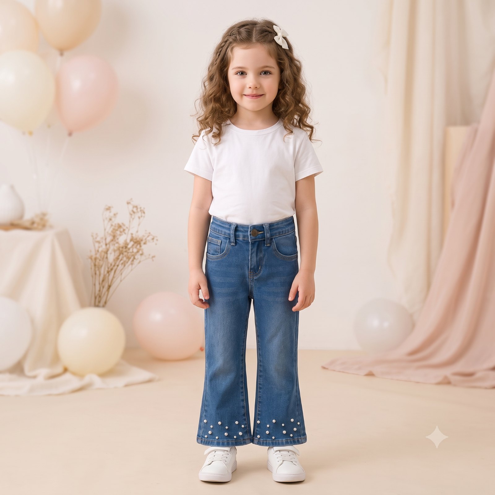 Jean en bota campana con perlas - Jeans