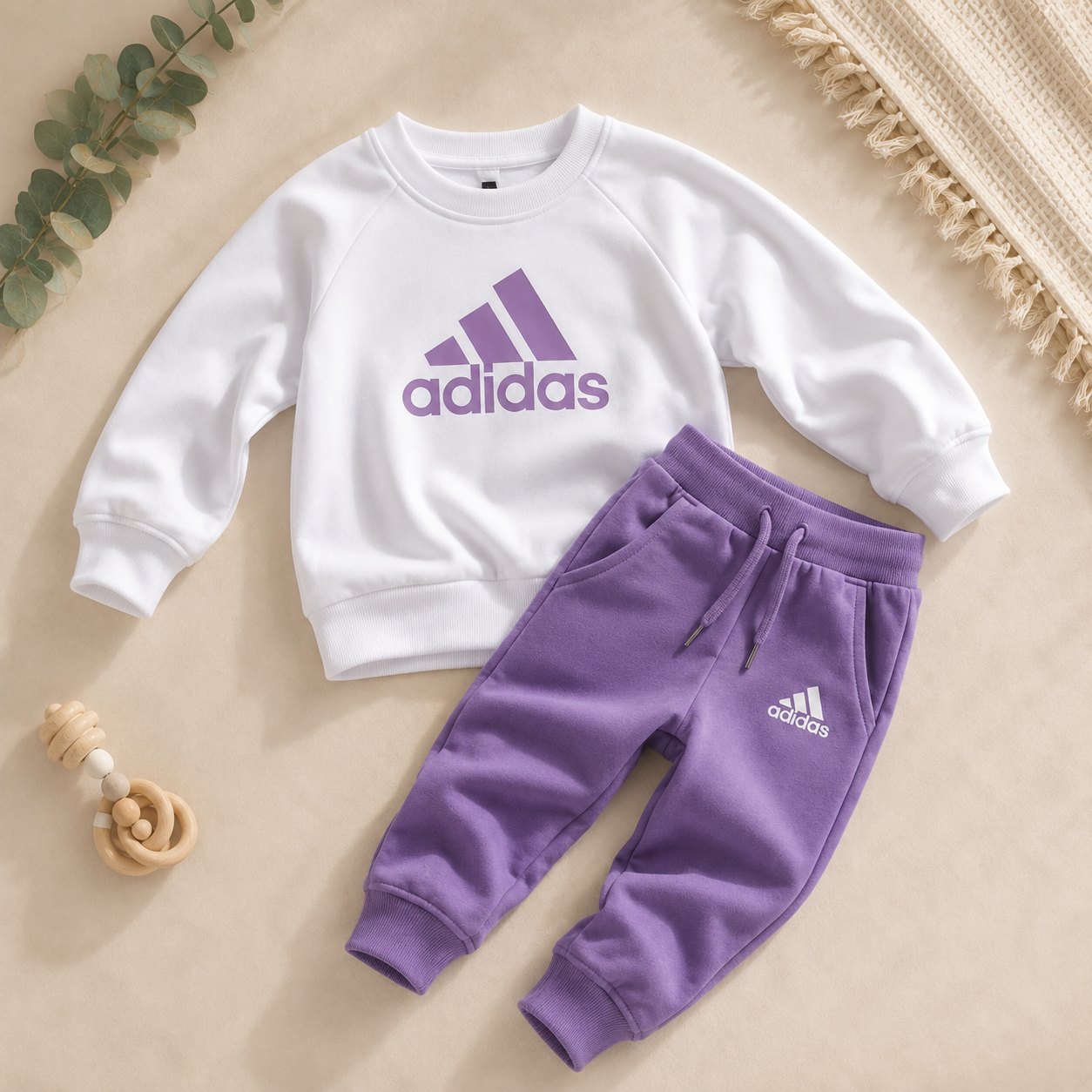 Sudadera morada/blanca addidas - Sudaderas (foto 2)