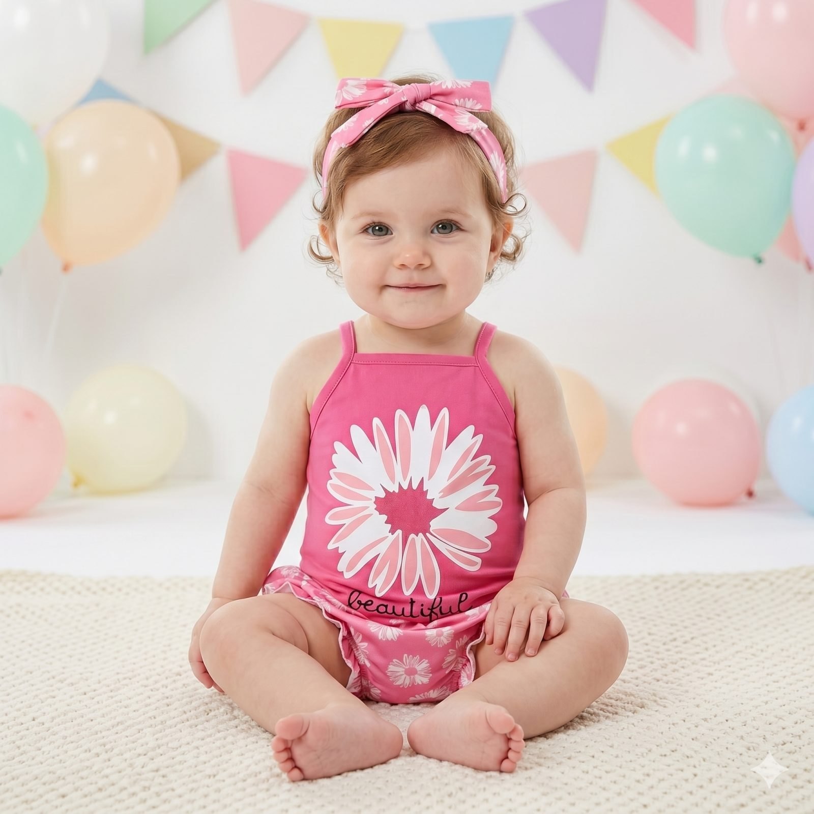 Conjunto short rosado girasoles - Conjuntos Short (foto 3)