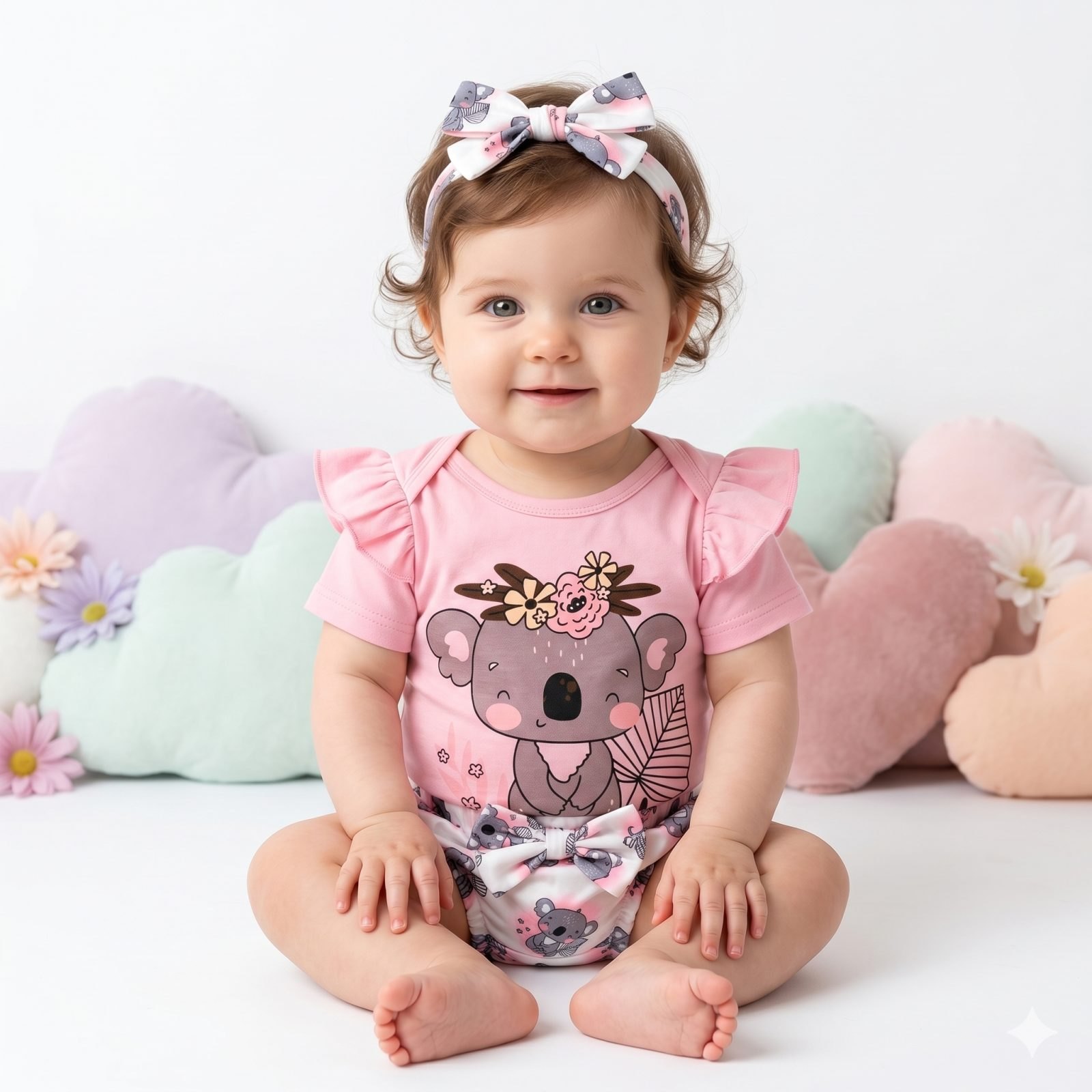 Conjunto rosado koala short