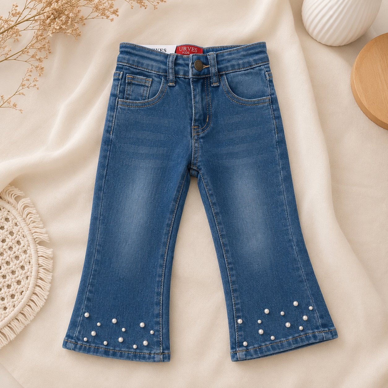 Jean en bota campana con perlas - Jeans (foto 2)