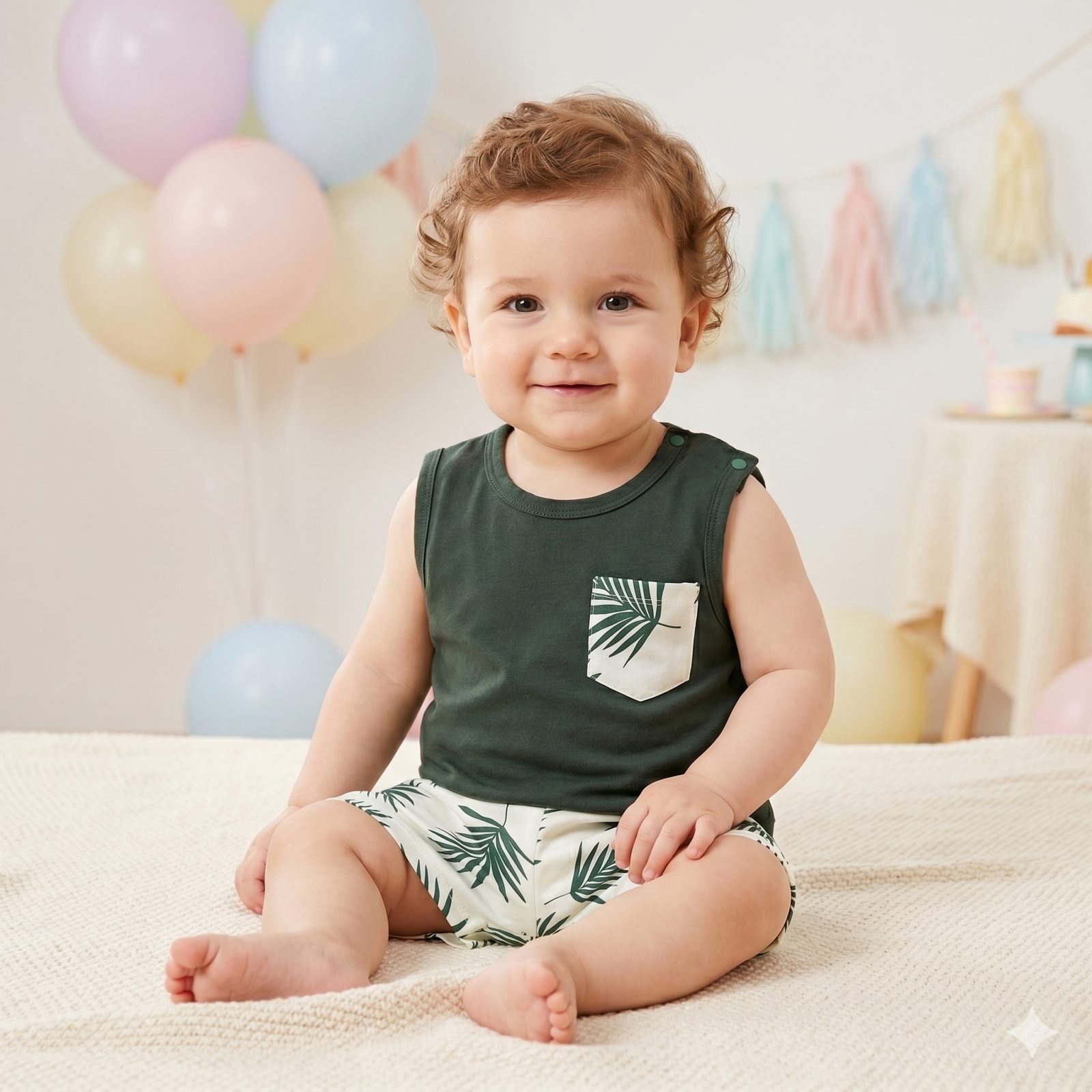 Conjunto verde hojas - Conjuntos Short (foto 3)