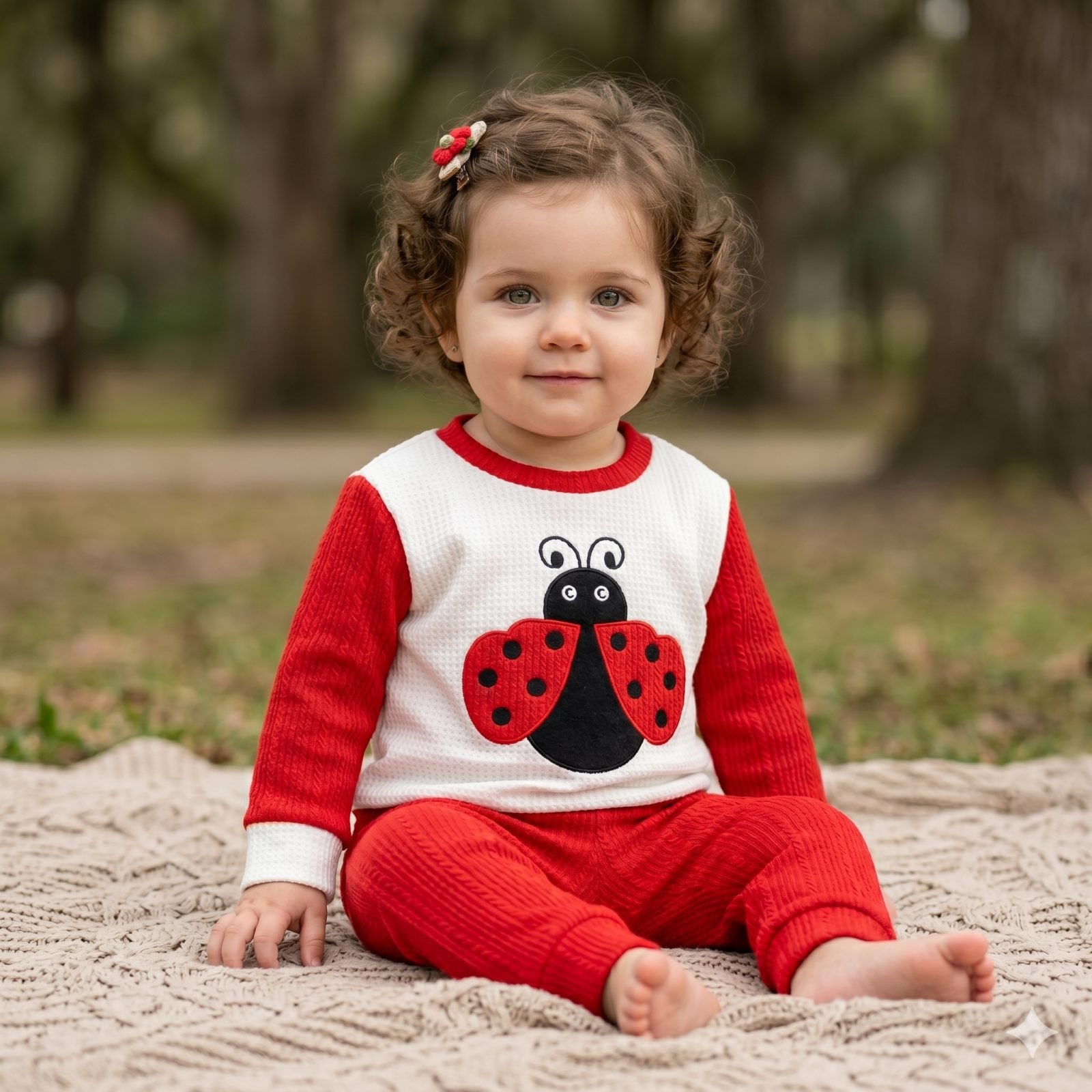 Conjunto rojo/blanco mariquita - Conjuntos pantalón (foto 3)