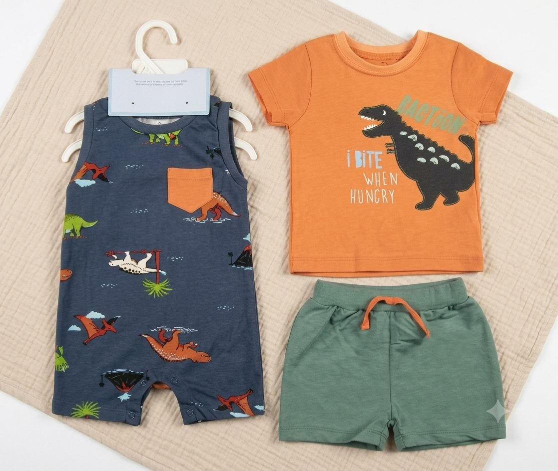 Conjunto set x3 piezas dinosaurios - Conjuntos Short (foto 4)