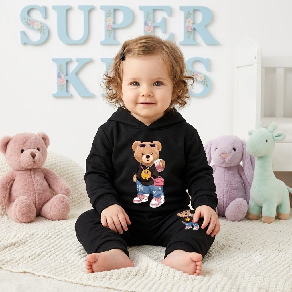 Conjunto Sudadera Negro Osita - Conjuntos pantalón