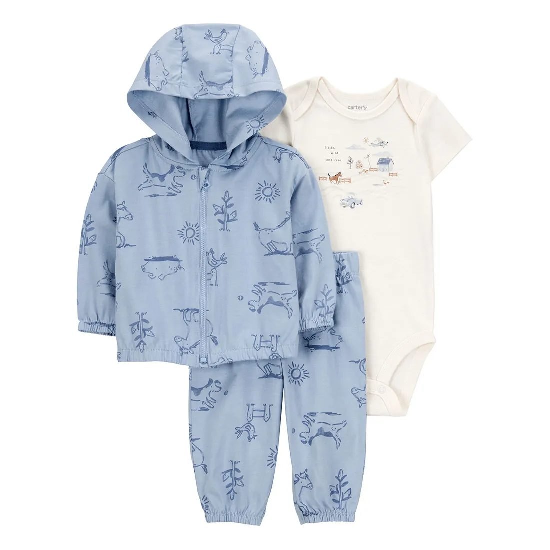 Conjunto de 3 piezas estampado de animalitos - Carter´s Original Americano (foto 3)