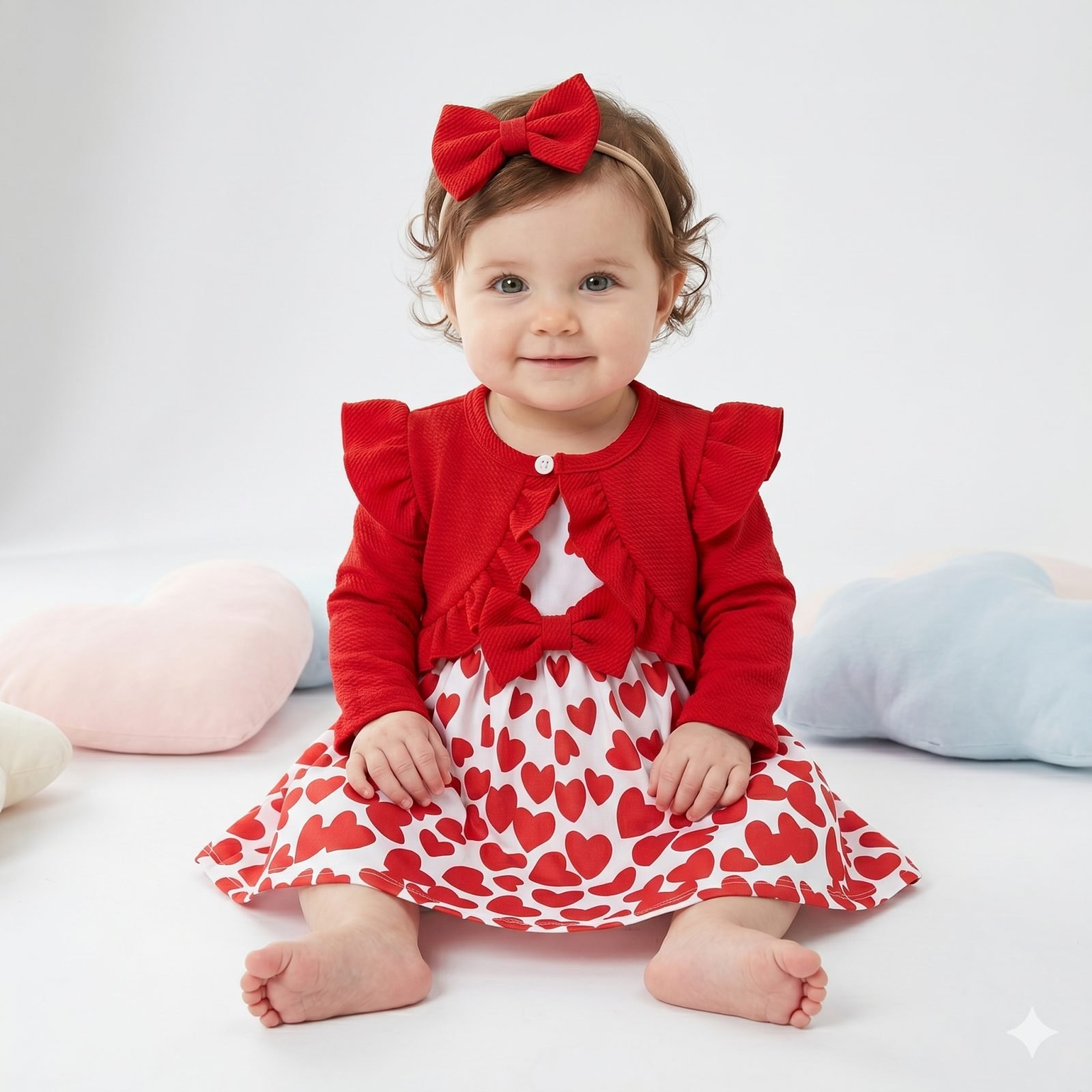 Vestido chaleco rojo Manga larga.